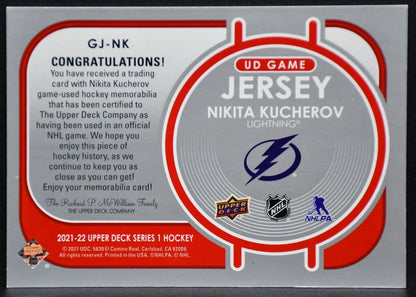 2021-22 UD UD Game Jersey Nikita Kucherov GJ-NK Tampa Bay Lightning Jersey 6811