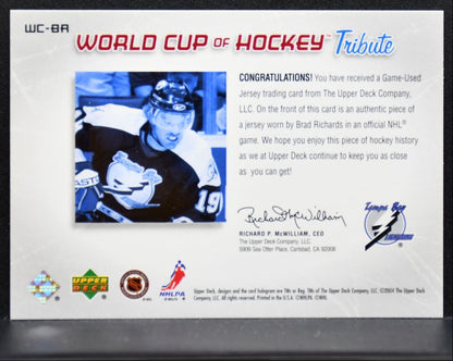 2004-05 Upper Deck World Cup Tribute Brad Richards WC-BR Lightning Jersey 1922