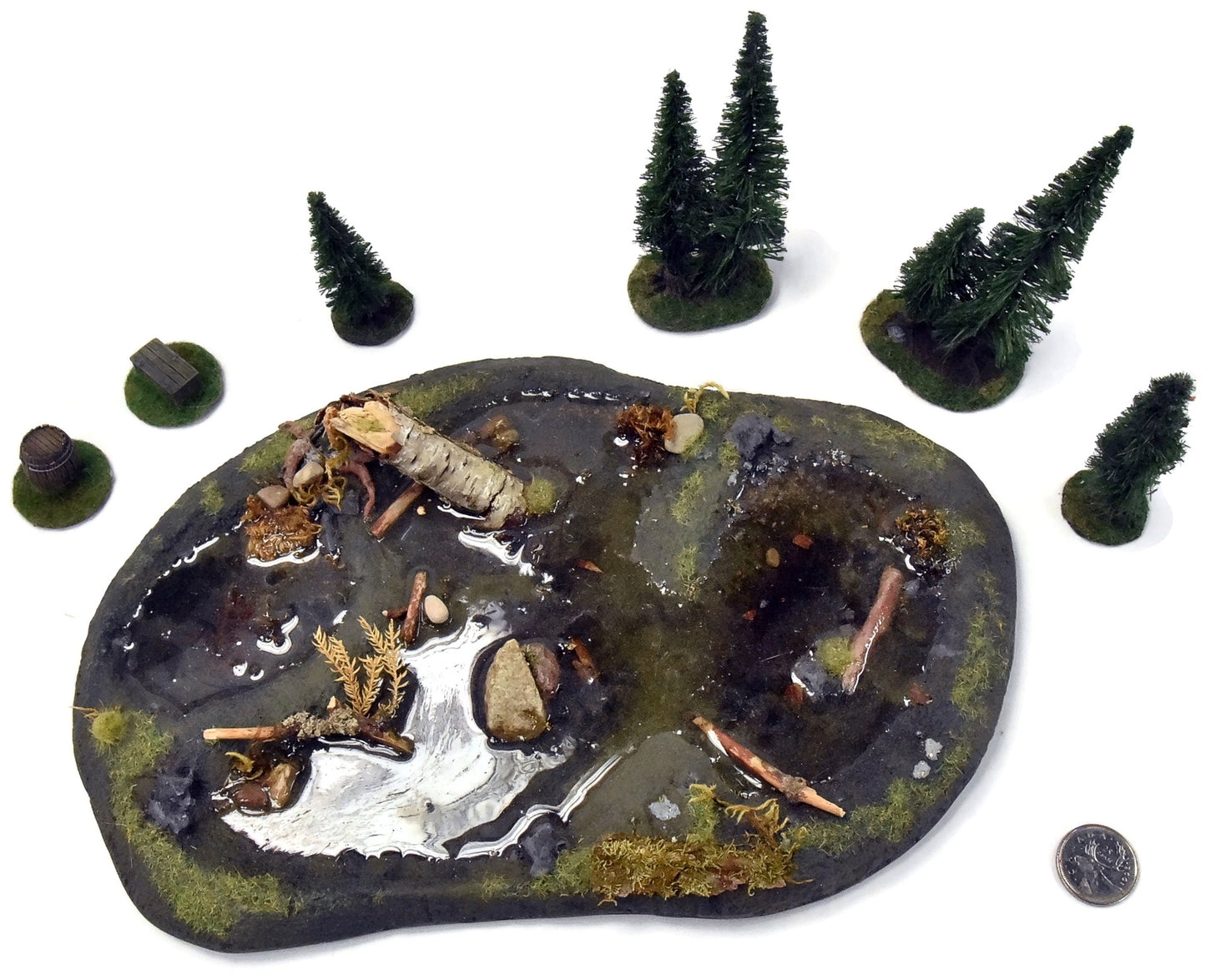 WARGAMING Pond Custom Scenery With Trees #1