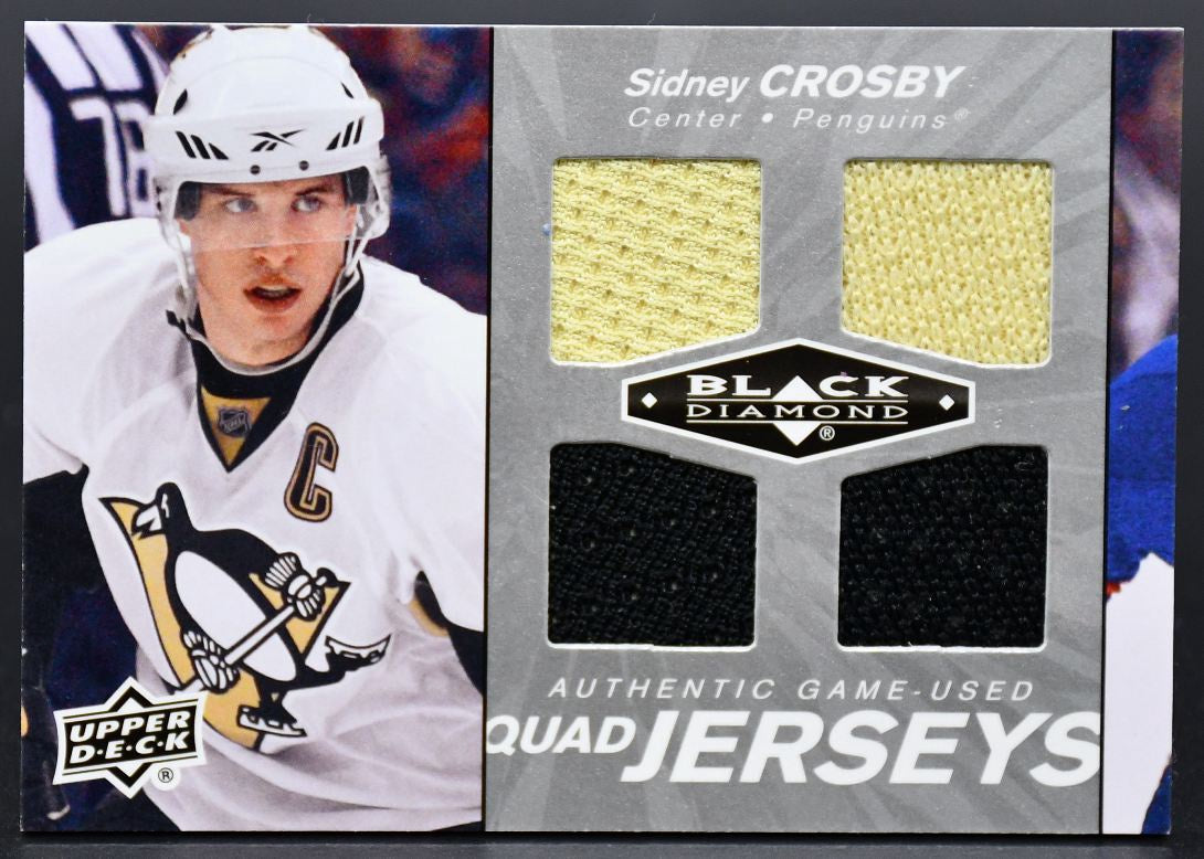 2010-11 UD Black Diamond Authentic Game-Used Quad Jersey Crosby QJ-SC Jersey