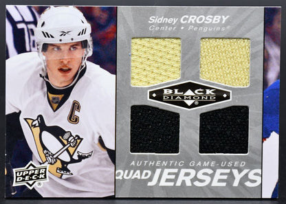 2010-11 UD Black Diamond Authentic Game-Used Quad Jersey Crosby QJ-SC Jersey