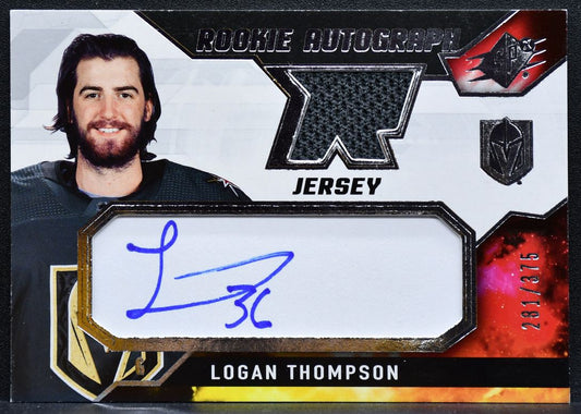 2021-22 SPx Rookie Auto Jersey Logan Thompson Golden Knights RC Auto Jersey 5913