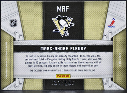 2010-11 Panini Certified Fabric of the Game Fleury Penguins /250 Jersey 2133