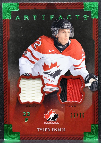 2013-14 UD Artifacts Emerald Materials Tyler Ennis 148 Canada 67/75 Patch 3550