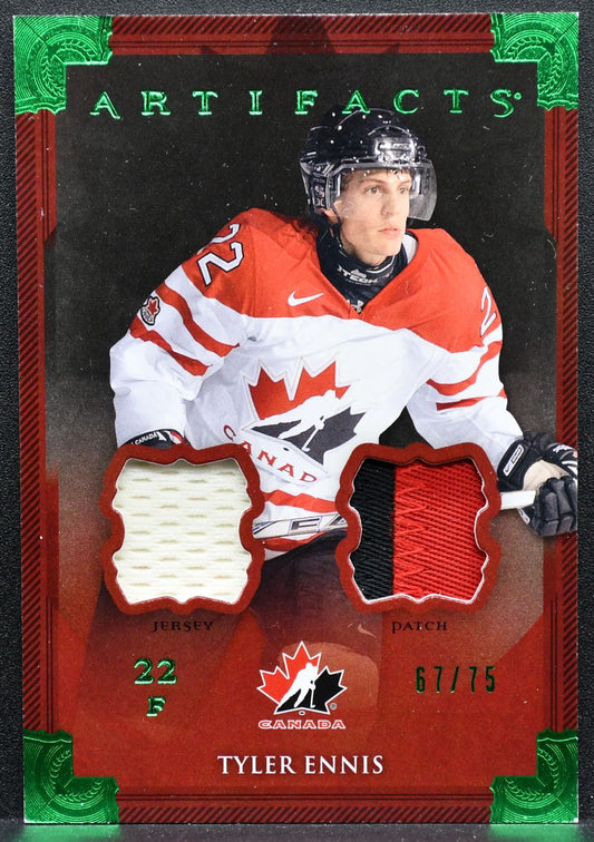2013-14 UD Artifacts Emerald Materials Tyler Ennis 148 Canada 67/75 Patch 3550
