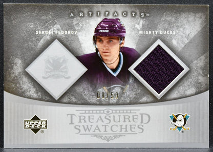 2005-06 UD Artifacts Treasured Swatches Silver Sergei Fedorov 08/50 Jersey 9226