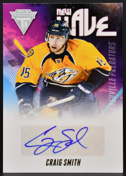 2011-12 Panini Titanium New Wave Autographs Craig Smith 4 Predators Auto 8720