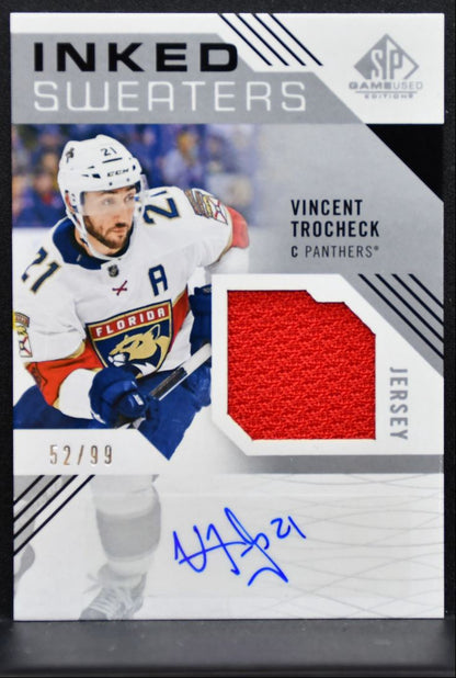 2018-19 SP Game Used Inked Sweaters Vincent Trocheck Auto 52/99 Jersey 2974