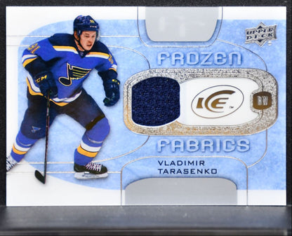 2015-16 Upper Deck Ice Frozen Fabrics Vladimir Tarasenko FF-VT Blues Jersey 2165