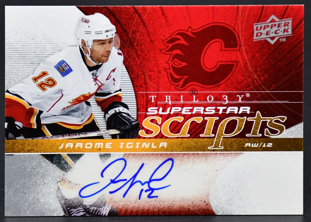 2008-09 UD Trilogy Superstar Scripts Jarome Iginla SS-JI Auto