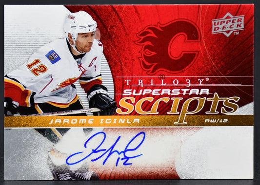 2008-09 UD Trilogy Superstar Scripts Jarome Iginla SS-JI Auto