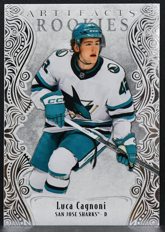 2025-26 Upper Deck Artifacts Rookies Luca Cagnoni 195 San Jose Sharks RC 199/999 8373