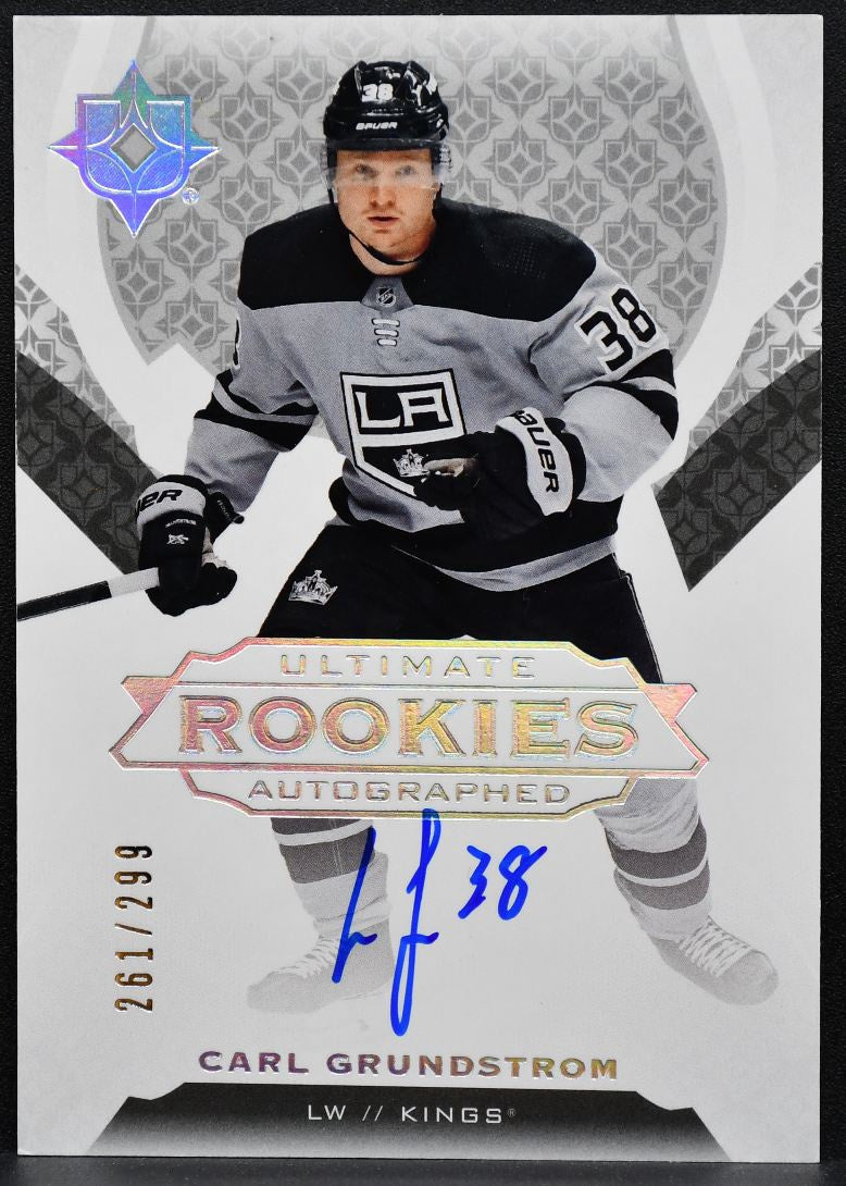 2019-20 UD Ultimate Collection Rookies Auto Carl Grundstrom RC Auto 261/299 1861