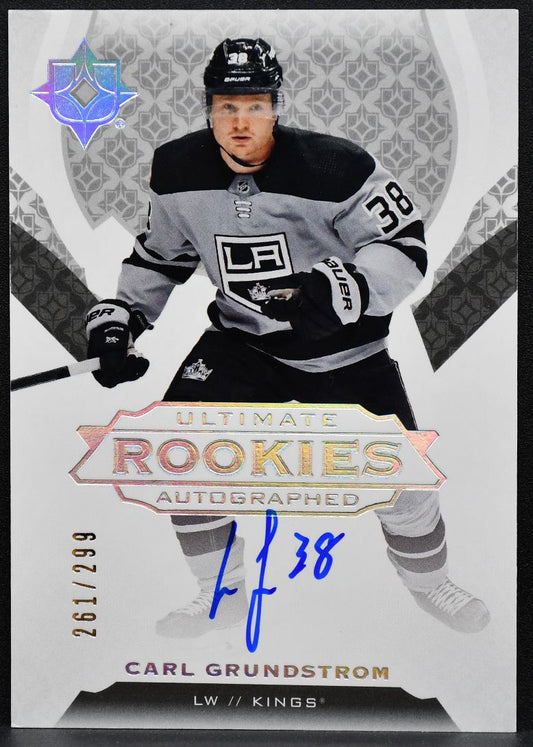 2019-20 UD Ultimate Collection Rookies Auto Carl Grundstrom RC Auto 261/299 1861