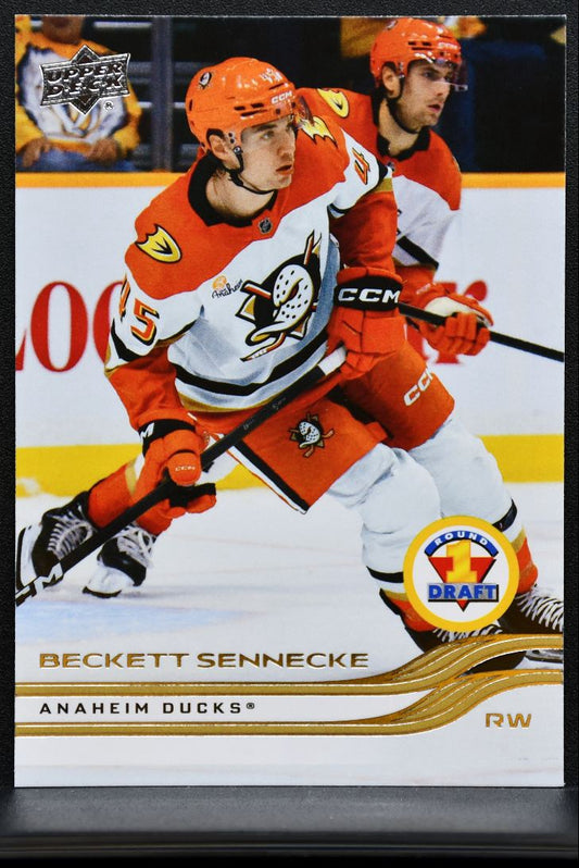 2025-26 UD Extended Series Round 1 Draft Beckett Sennecke Anaheim Ducks RC 7450
