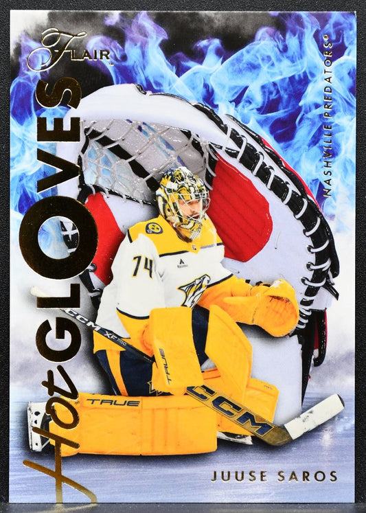 2025-26 Flair Hot Gloves Juuse Saros HG-7 Nashville Predators 6521