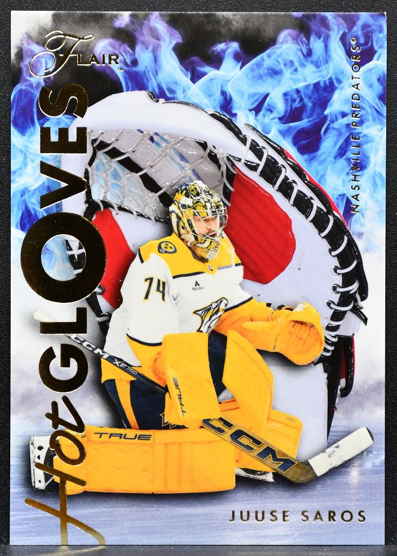 2025-26 Flair Hot Gloves Juuse Saros HG-7 Nashville Predators 6521