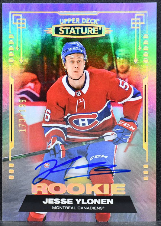 2021-22 UD Stature Rookie Auto Jesse Ylonen 102 Canadiens RC Auto 173/199