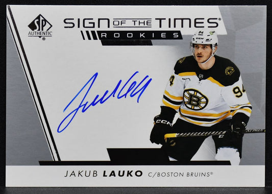 2022-23 SP Authentic Sign of the Times Rookies Jakub Lauko SOTTR-JL  RC Auto