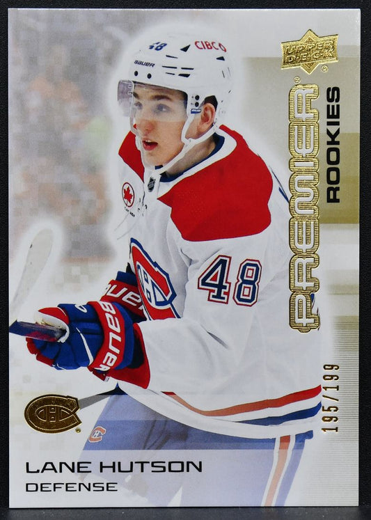 2024-25 UD Premier Rookies Gold Lane Hutson 131 Montreal Canadiens RC 195/199 8427