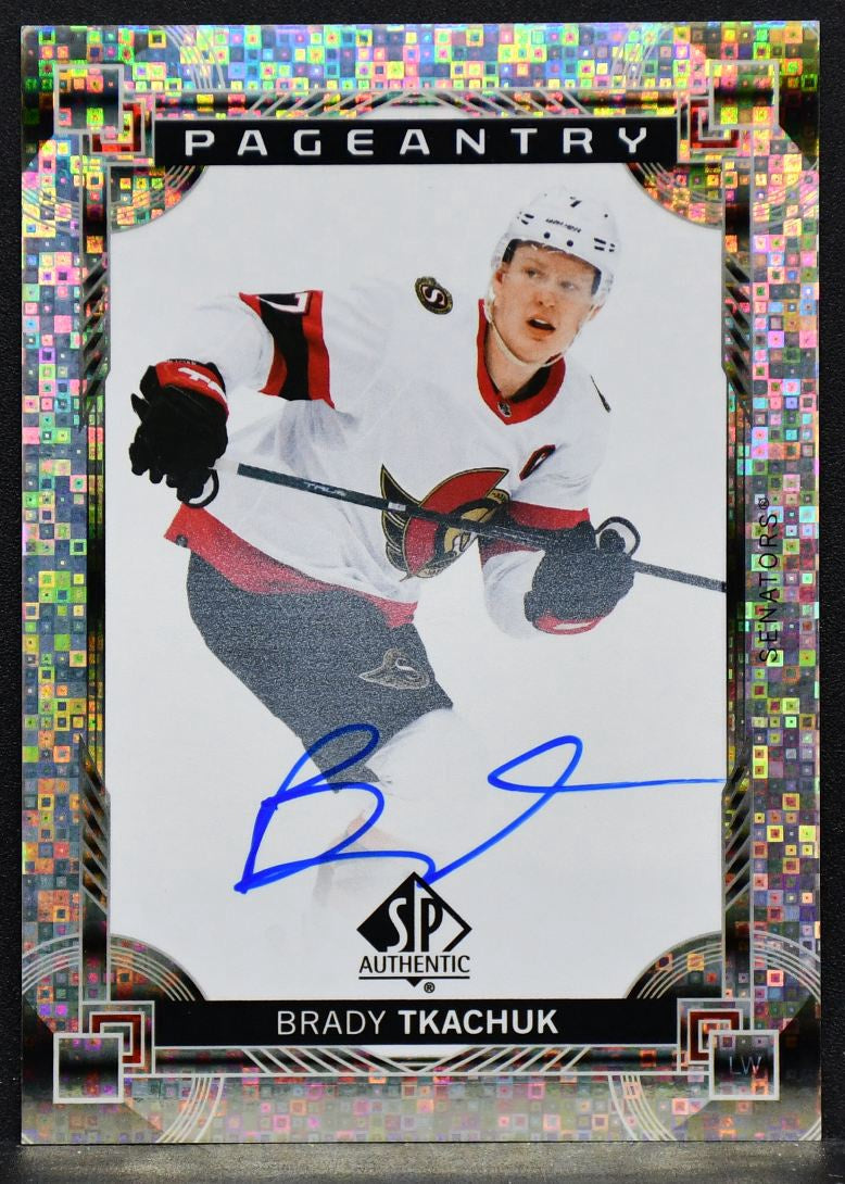 2024-25 SP Authentic Pageantry Auto Brady Tkachuk P-43 Ottawa Senators Auto