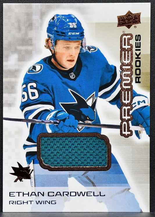 2024-25 UD Premier RC Bronze Jersey Ethan Cardwell 132 San Jose Sharks RC Jersey 7888