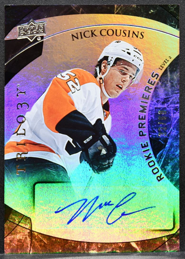2015-16 UD Trilogy Rookie Premieres Nick Cousins 150 Flyers RC Auto 33/68 0109