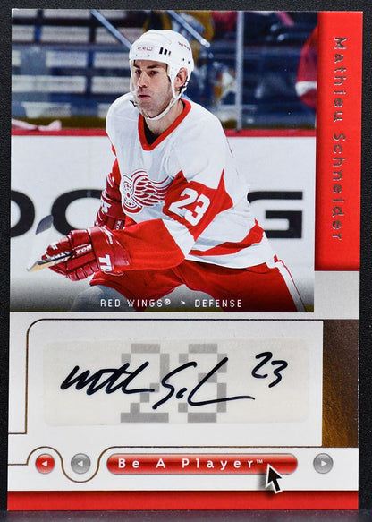 2005-06 Upper Deck Be a Player Signatures Mathieu Schneider Red Wings Auto 8940