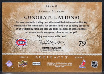 2010-11 UD Artifacts Frozen Artifacts Jersey Markov 010/150 Jersey 0707