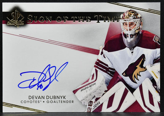 2014-15 SP Authentic Sign of the Times Devan Dubnyk SOTT-DD Auto 2712
