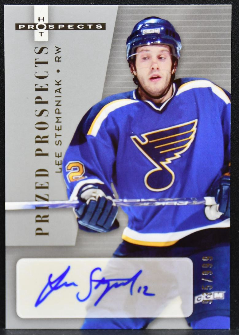 2005-06 Fleer Hot Prospects Prized Stempniak Blues RC Auto 935/999 6160