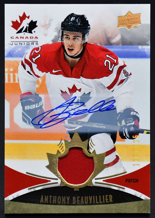 2016-17 UD Team Canada Juniors Auto Patch Anthony Beauvillier 105 116/125