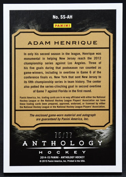2014-15 Panini Anthology Sizeable Signatures Henrique SS-AH Auto 75/77 Jersey