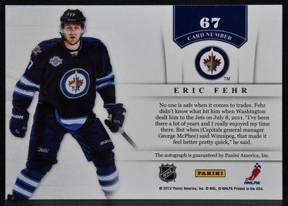 2011-12 Panini Contenders NHL Ink Eric Fehr 67 Winnipeg Jets Auto 9451