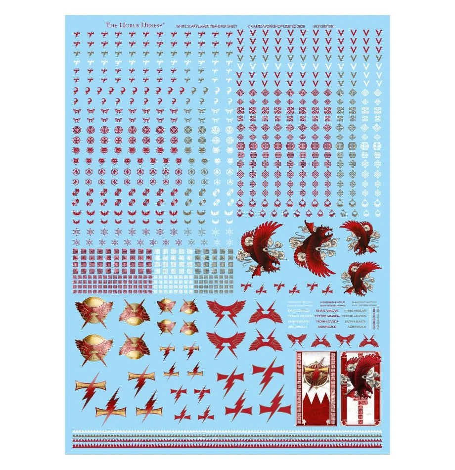 Feuille de décalcomanies White Scars Legion