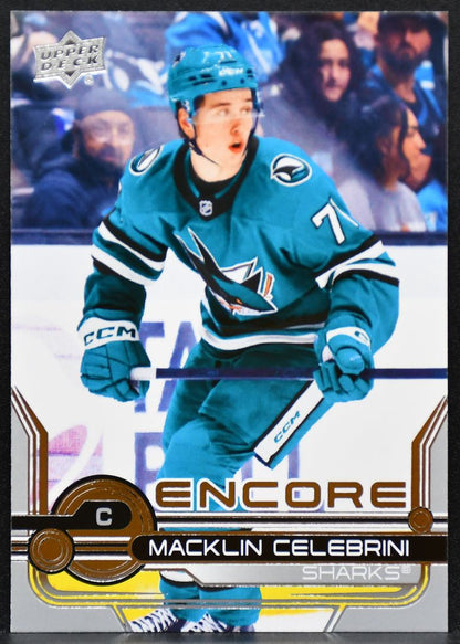 2024-25 Upper Deck Extended Series Encore Macklin Celebrini E-8 Sharks RC 6931