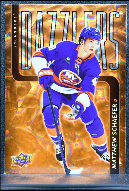 2025-26 UD Series 2 Dazzlers Orange Matthew Schaefer DZ-57 Islanders RC 0892