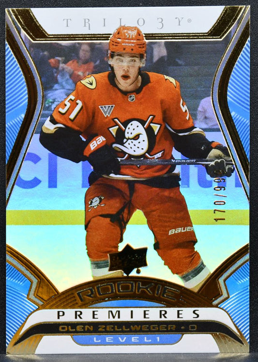 2024-25 UD Extended Series Trilogy Rookie Premieres Level 1 Zellweger RC 3875