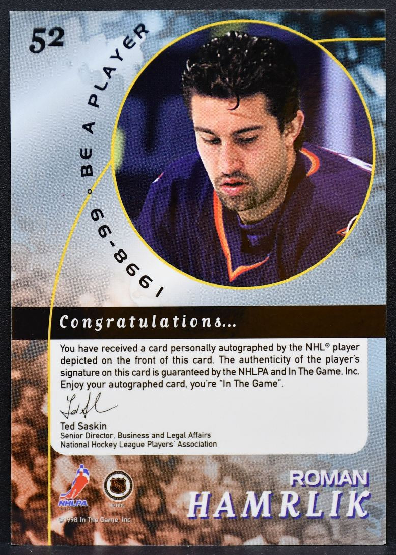 1998-99 Ba A Player Autographs Roman Hamrlik 52 Edmonton Oilers Auto 8829