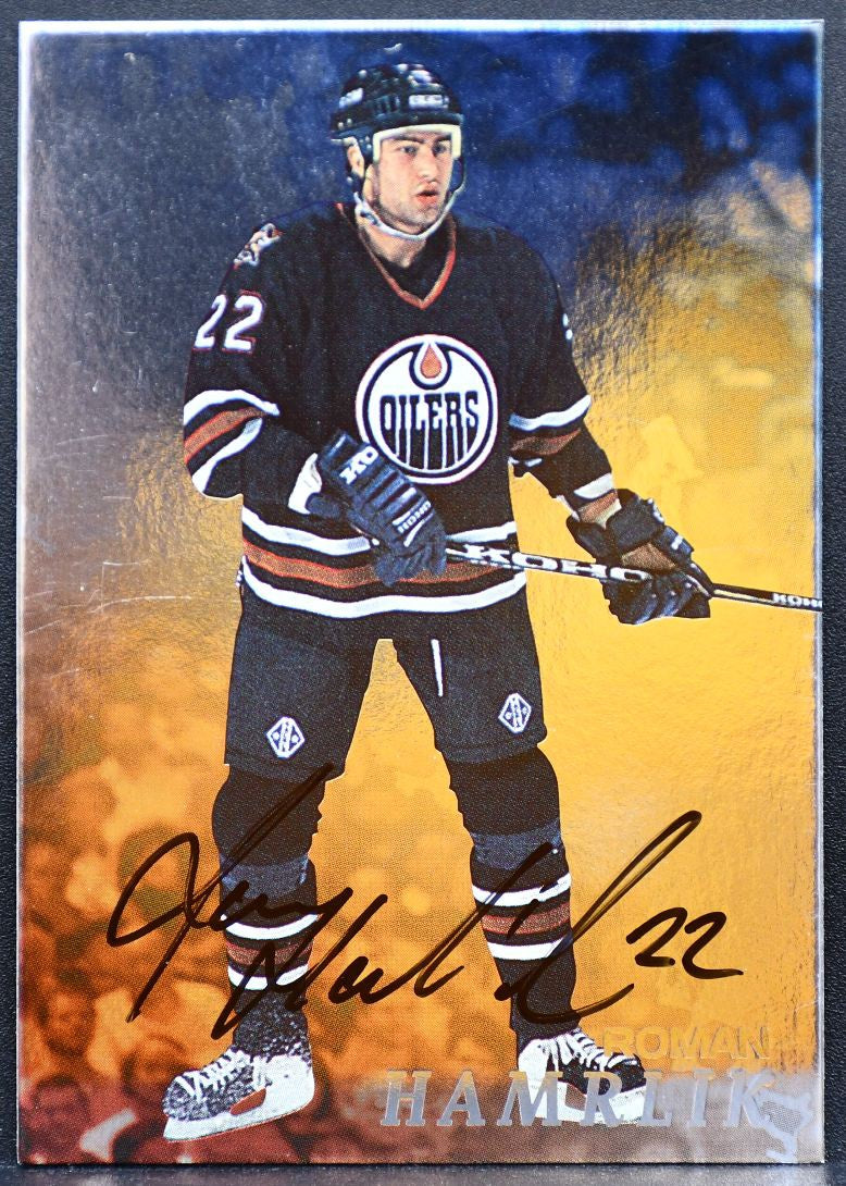 1998-99 Ba A Player Autographs Roman Hamrlik 52 Edmonton Oilers Auto 8829