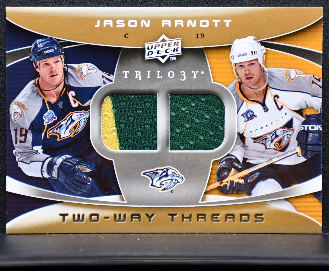 2008-09 Upper Deck Trilogy Two-Way Threads Jason Arnott Predators Jersey 5784