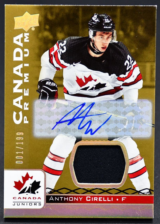 2017-18 UD Team Canada Juniors Canada Premium Cirelli 14 Auto 001/199 Patch
