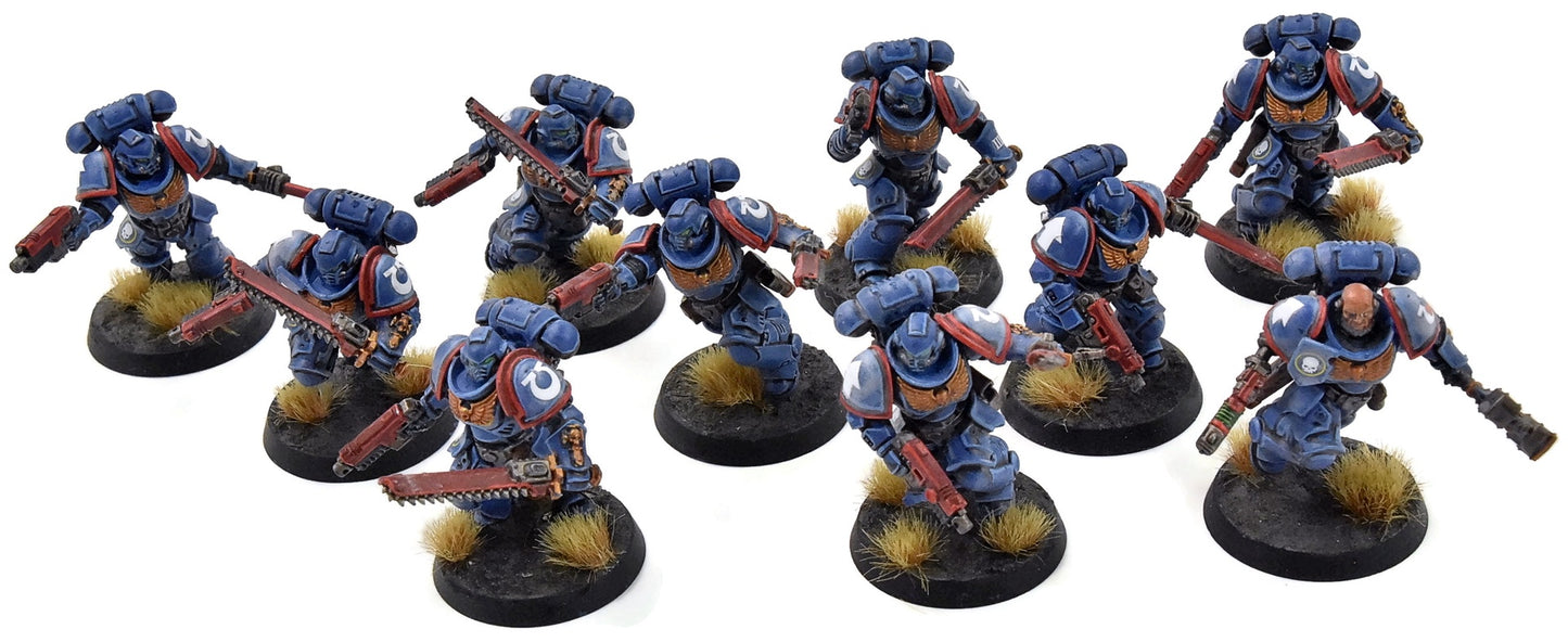 SPACE MARINES 10 Assault Intercessors #1 WELL PAINTED Ultramarines 40K