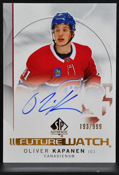 2024-25 SP Authentic Future Watch Auto Oliver Kapanen RC Auto 193/999 2829