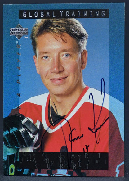 1996-97 UD Be A Player Global Training Jari Kurri S201 Auto