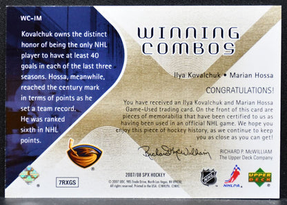2007-08 SPx Winning Combos Ilya Kovalchuk/Marian Hossa Thrashers Jersey 5856