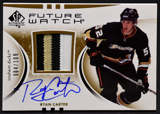 2007-08 SP Authentic Future Watch Auto Patch Carter 194 RC Auto 004/100