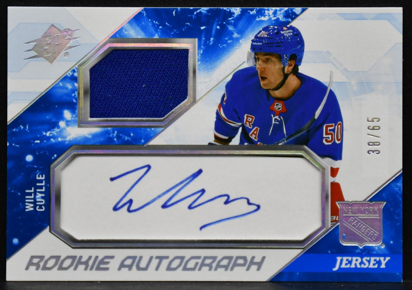 2023-24 SPx Rookie Autograph Jersey Spectrum Will Cuylle WC RC Auto 38/65 Jersey