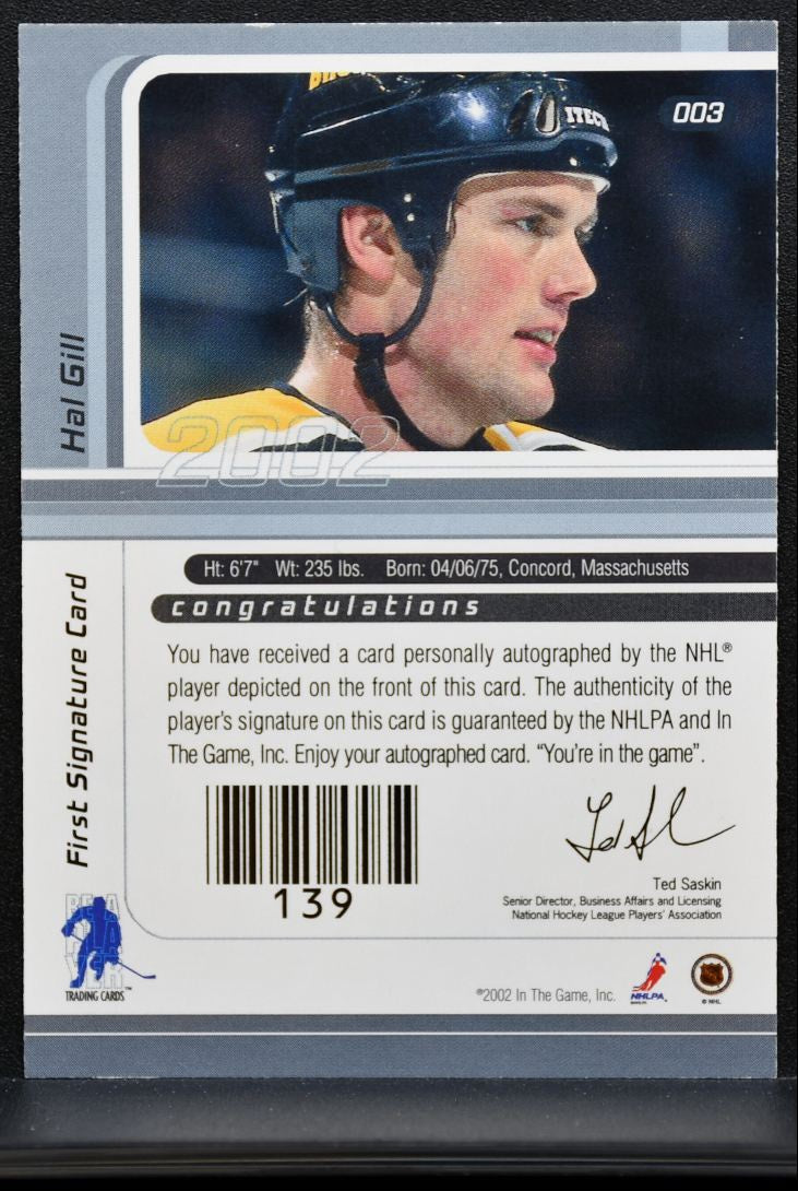2001-02 ITG Signature Series Auto Hal Gill Auto 1008