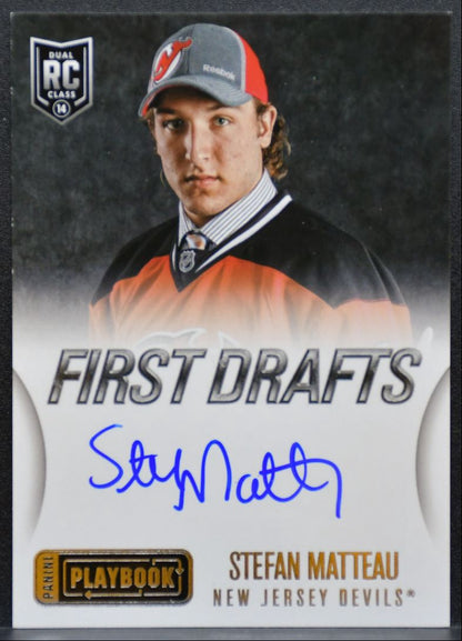 2013-14 Panini Playbook First Drafts Signatures Stefan Matteau Devils Auto 9250
